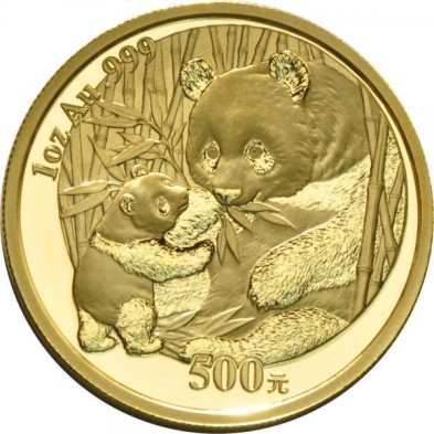 Moneda de Oro 500¥ Yuan-China-1 oz.-Panda-Varios Años