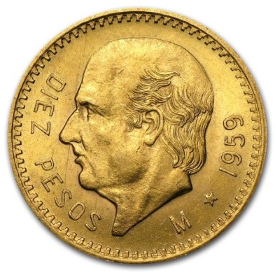 Moneda de Oro 10 Pesos-México-Hidalgo-Varios Años