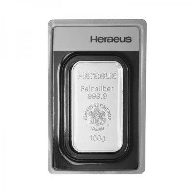 Lingote Plata 100 gramos Heraeus
