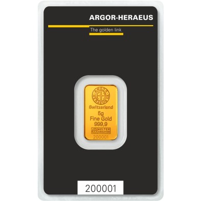 Lingote Oro 5 gramos Argor-Heraeus