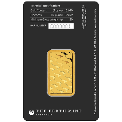 Lingote Oro 20 gramos Perth Mint
