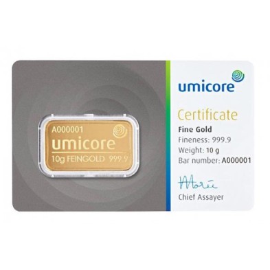 Lingote Oro 10 gramos Umicore