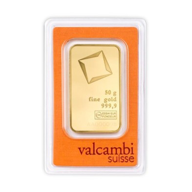 Lingote Oro 50 gramos Valcambi