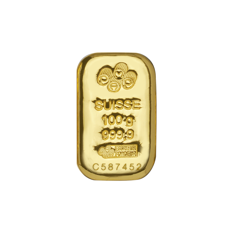 Lingote de oro PAMP The Gold House