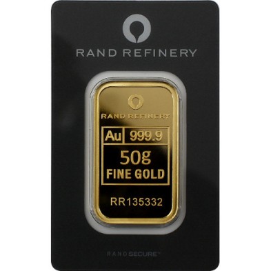 Lingote Oro 50 gramos Rand Refinery