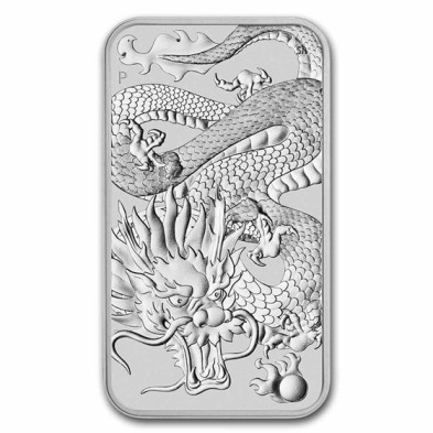 Moneda de Plata 1$ Dollar-Australia-1 oz.-Dragón (rectangular)-2022