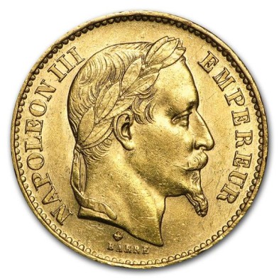 Moneda de Oro 20₣ Francos-Francia-Napoleón III-Varios Años