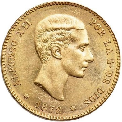 Moneda de Oro 25 Pesetas-España-Alfonso XII-Varios Años