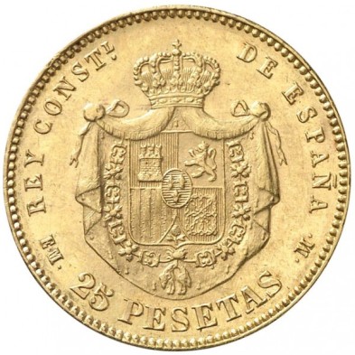 Moneda de Oro 10 Pesetas-España-Alfonso XII-Varios Años