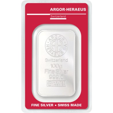 Lingote Plata 100 gramos Argor-Heraeus