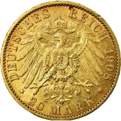 20 Marcos-Prusia-Wilhelm-II-Varios Años