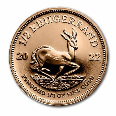 Moneda de Oro Krugerrand-1/2 oz.-Sudáfrica-2022
