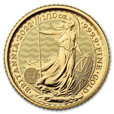 Moneda de Oro 10£ Libras-U.K.-1/10 oz.-Britannia-2022