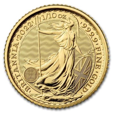 Moneda de Oro 10£ Libras-U.K.-1/10 oz.-Britannia-2022