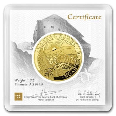 Moneda de Oro 50000֏ Armenia - 1 oz. Arca De Noé-2022
