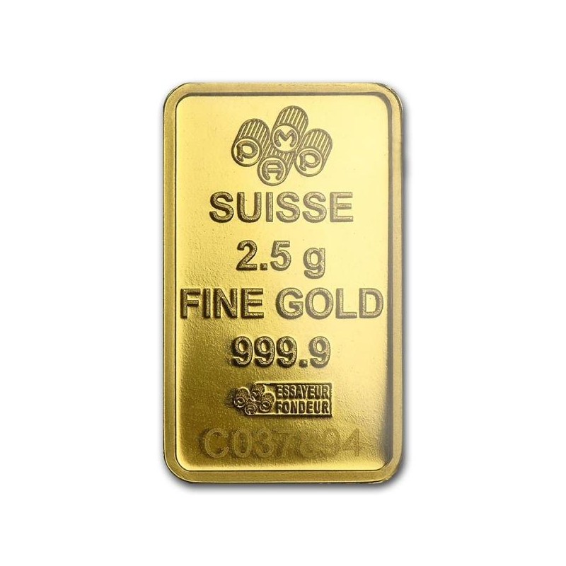 Lingote de oro 2,5 gramos de PAMP - The Gold House