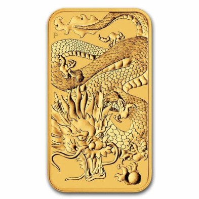 Moneda de Oro 100$ Dollar-Australia-1 oz.-Dragón (rectangular)-2022