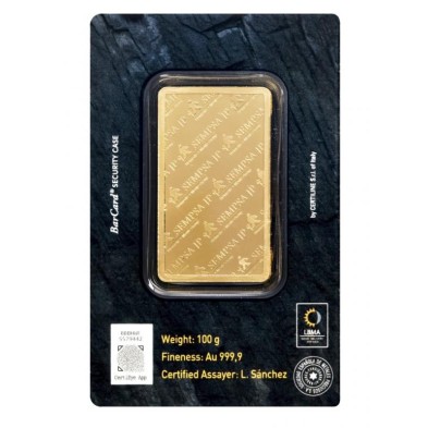 Lingote Oro 100 gramos Sempsa (Blister) CertiEye®