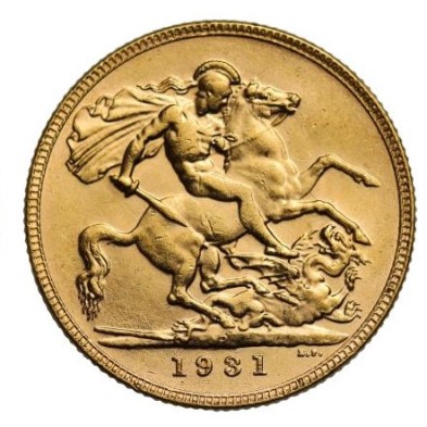 Moneda de Oro 1£ Libra-U.K.-Soberano-Georgious V-Varios Años