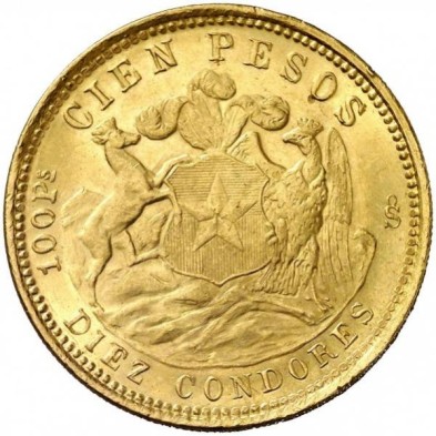 Moneda de Oro 100 Pesos/10 Cóndores-Chile-Varios años