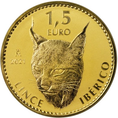 Moneda de Oro 1,5€ Euros-España-1 oz.-Lince ibérico-2021