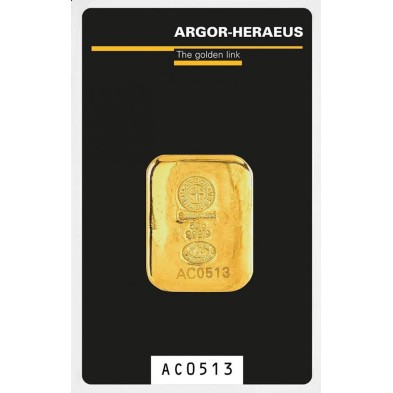 Lingote Oro 50 gramos Argor-Heraeus- Cast bar