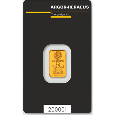 Lingote Oro 2 gramos Argor-Heraeus