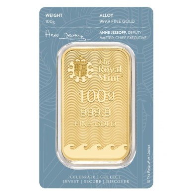 Lingote Oro 100 gramos Royal Mint-Britannia