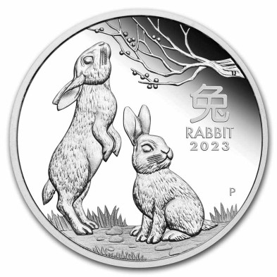 Moneda de Plata 1$-Australia-1 oz.-Rabbit (Conejo) Serie Lunar III-2023