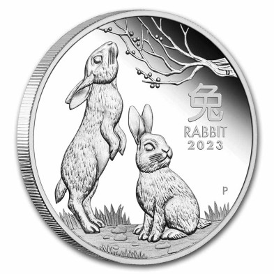 Moneda de Plata 1$-Australia-1 oz.-Rabbit (Conejo) Serie Lunar III-2023