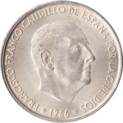 Moneda de Plata 100 Pesetas-España-Francisco Franco-Varios Años