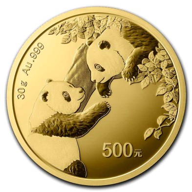 Moneda de Oro 500¥ Yuan-China-30 gramos-Panda-2023