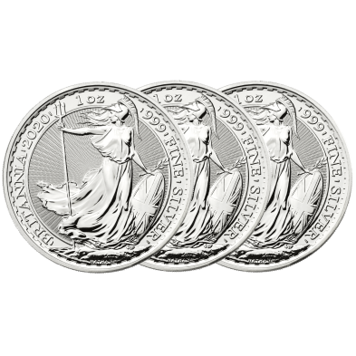 Moneda de Plata 2£ Libras-U.K. 1 oz.-Britannia-Varios Años-Segunda Mano