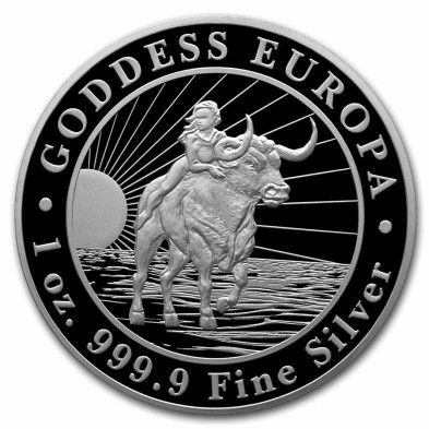 Moneda de Plata 5$ Dollar-Tokelau-1 Oz-Goddess Europa-2022