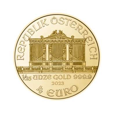 Moneda de Oro 4€ Euros-Austria-1/25 oz.-Filarmónica de Viena-2023