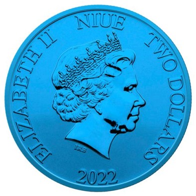 Moneda de Plata 2$ Dollar-Niue Turtle-1 oz.-Hawksbill Sea Turtle-Art Color