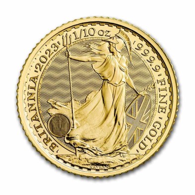 Moneda de Oro 10£ Libras-U.K.-1/10 oz.-Britannia-2023
