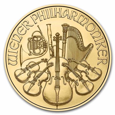 Moneda de Oro 10€ Euros-Austria-1/10 oz.-Filarmónica de Viena-2023