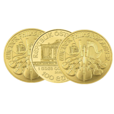 Moneda de Oro 100€ Euros-Austria-1 oz.-Filarmónica de Viena-Varios Años