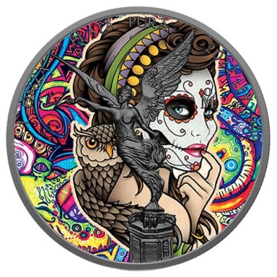 Moneda De Plata México-1 oz.-Libertad-La Catrina-Art Color-2022