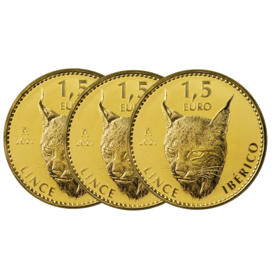 Moneda de Oro 1,5€ Euros-España-1 oz.-Lince ibérico-2021-Segunda Mano