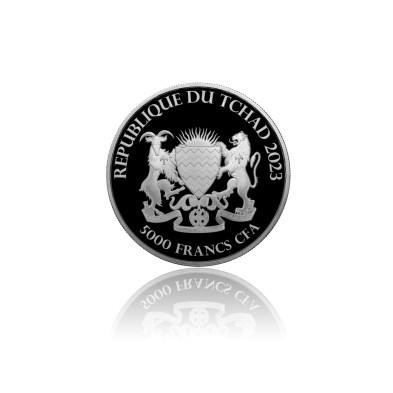 5000 CFA- Rep. Of Tchad-1 Oz-Bull & Bear-2023
