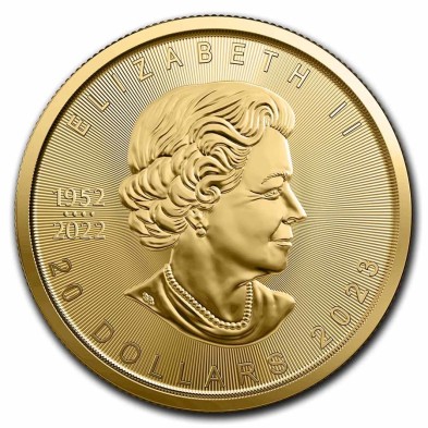Moneda de Oro 20$ Dollar-Canadá-1/2 oz.-Maple Leaf-2023