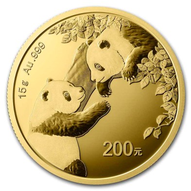 Moneda de Oro 200¥ Yuan-China-15 gramos-Panda-2023