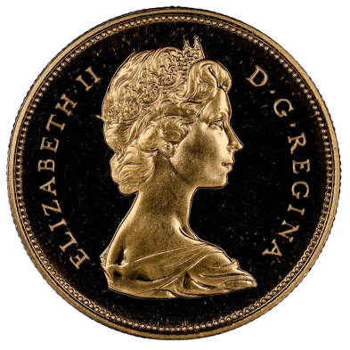 Moneda de Oro 20$ Dollar-Canadá-1967