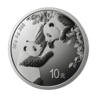 Moneda de Plata 10¥ Yuan-China-30 gramos-Panda-2023