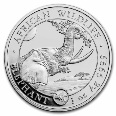 Moneda de Plata 100Sh Chelín-Somalia-1 Oz.-Elefante-Rabbit Privy-2023