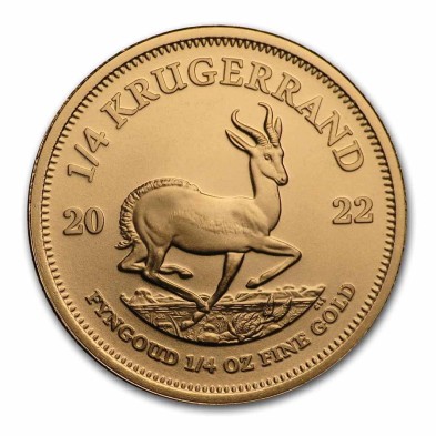 Moneda de Oro Krugerrand-1/4 oz.-Sudáfrica-2022