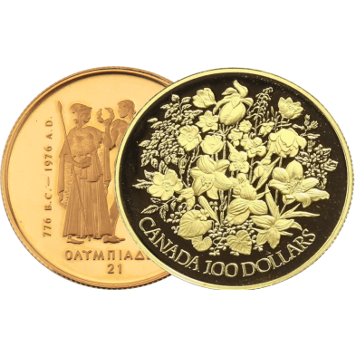 Moneda de Oro 100$ Dollar-Canadá-1/2 Oz.-Varios Años