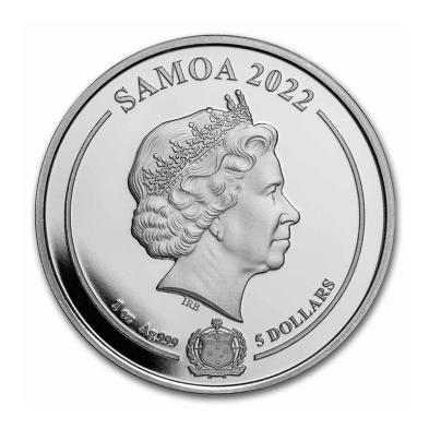Moneda de Plata 5$ Dollar-Samoa-1 Oz.-Serie, Looney Tunes - Daffy Duck-2022